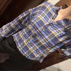 Pilcro Blue Plaid Shirt